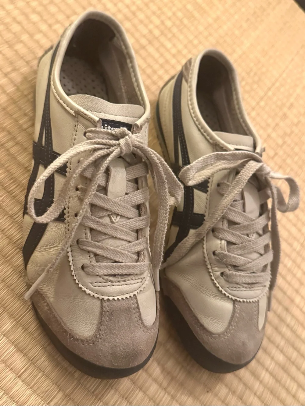Onitsuka Tiger Mexico 66 Beige and Navy Women's Sneaker
